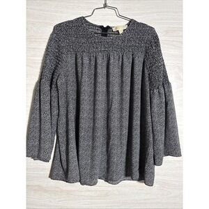 Michael Kors Paisley Print Womens Top With Bell Sleeves Sz Large